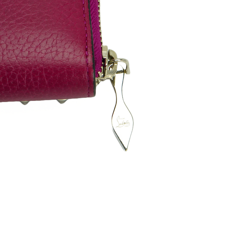 Christian Louboutin Studded Small Zipper Wallet Fuchsia