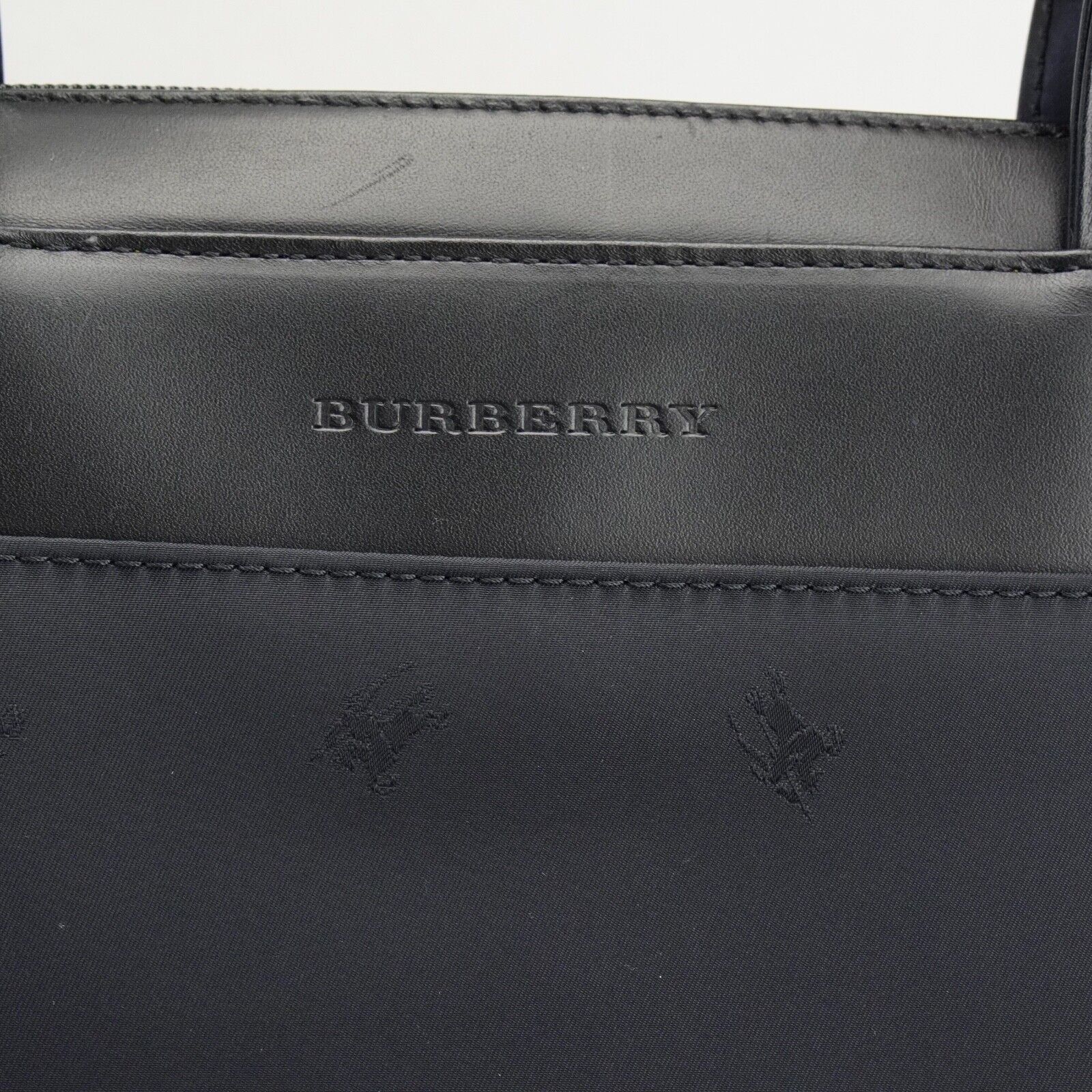 Burberry Nylon x Leather Checked Bag Black