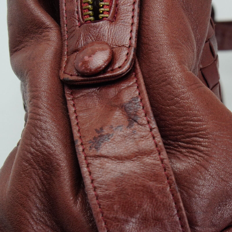 Bottega Veneta Intrecciato Leather Fold Over Shoulder Bag Brown