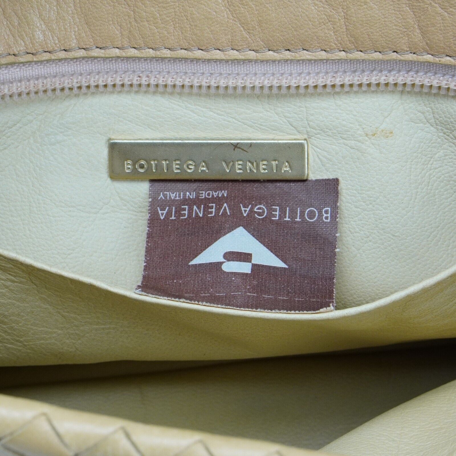 Bottega Veneta Intrecciato Leather Shoulder Bag Beige