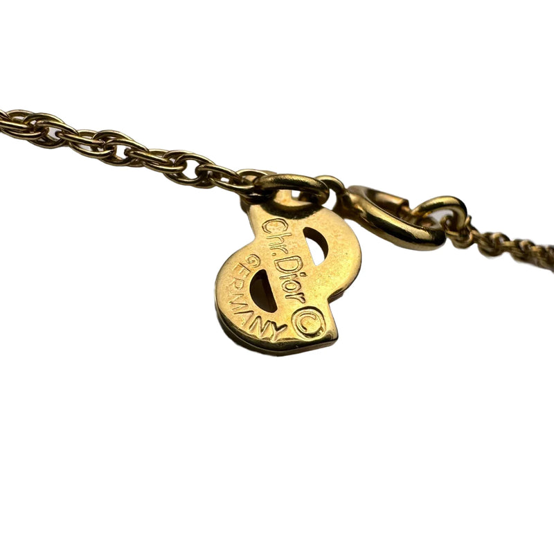 Christian Dior Crystal Enamel Pendant Necklace – Lost Designer