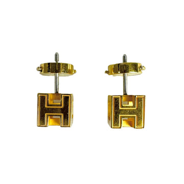 Hermes Cage D H Earrings Orange Lost Designer