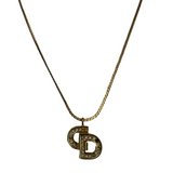 Christian Dior CD Crystal Necklace Gold