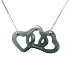 Tiffany & Co 3 open Triple Heart Pendant Necklace Sterling Silver