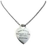 Tiffany & Co Return to Tiffany Heart Tag Long Beaded Necklace Sterling Silver