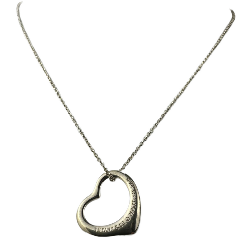 Tiffany & Co Small Open Heart Necklace Sterling Silver