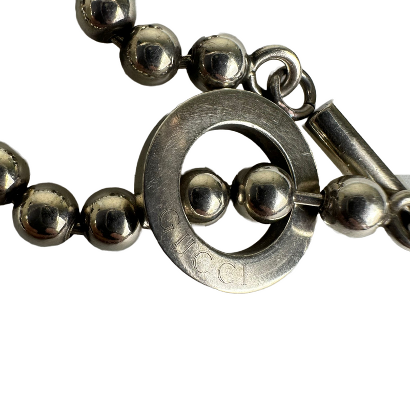 Gucci T-Bar Ball Chain Bracelet Sterling Silver