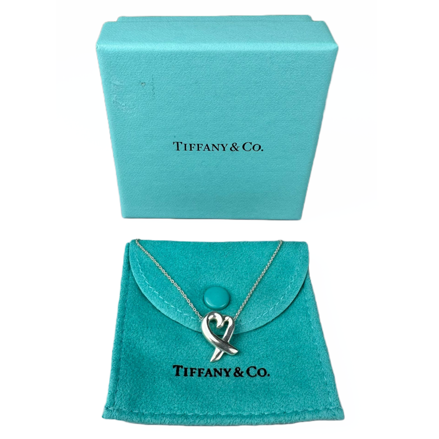 Tiffany & Co Paloma Picasso Loving Heart Pendant Necklace Sterling Silver
