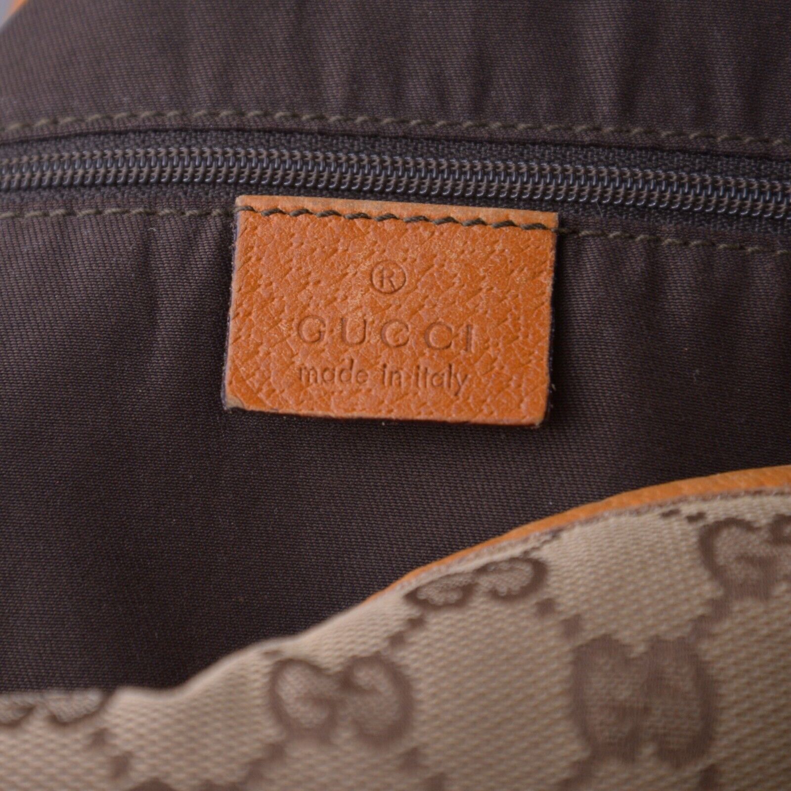 Gucci Abbey GG Monogram Canvas X Leather Tote Bag, Tan