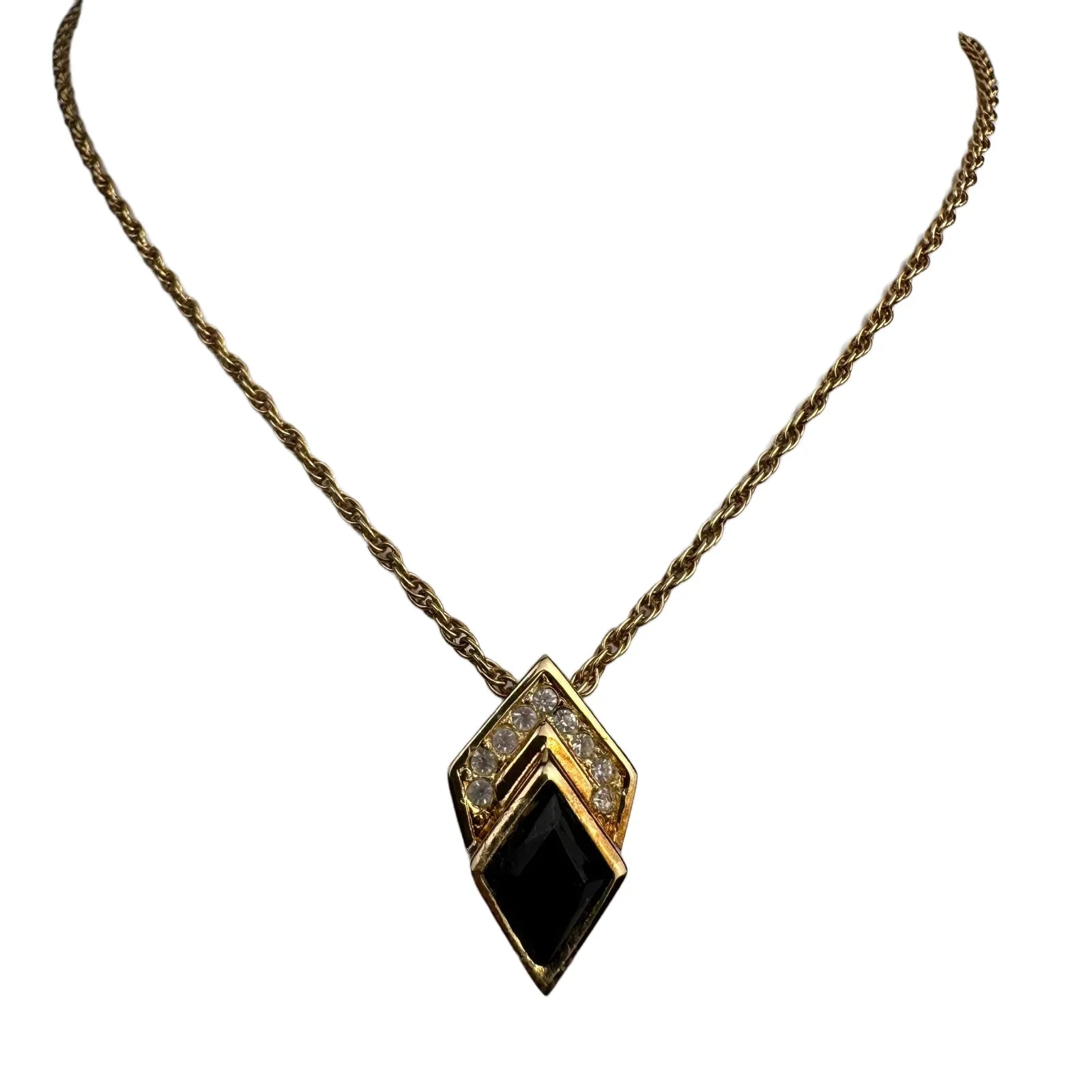 Christian Dior Crystal Enamel Pendant Necklace – Lost Designer