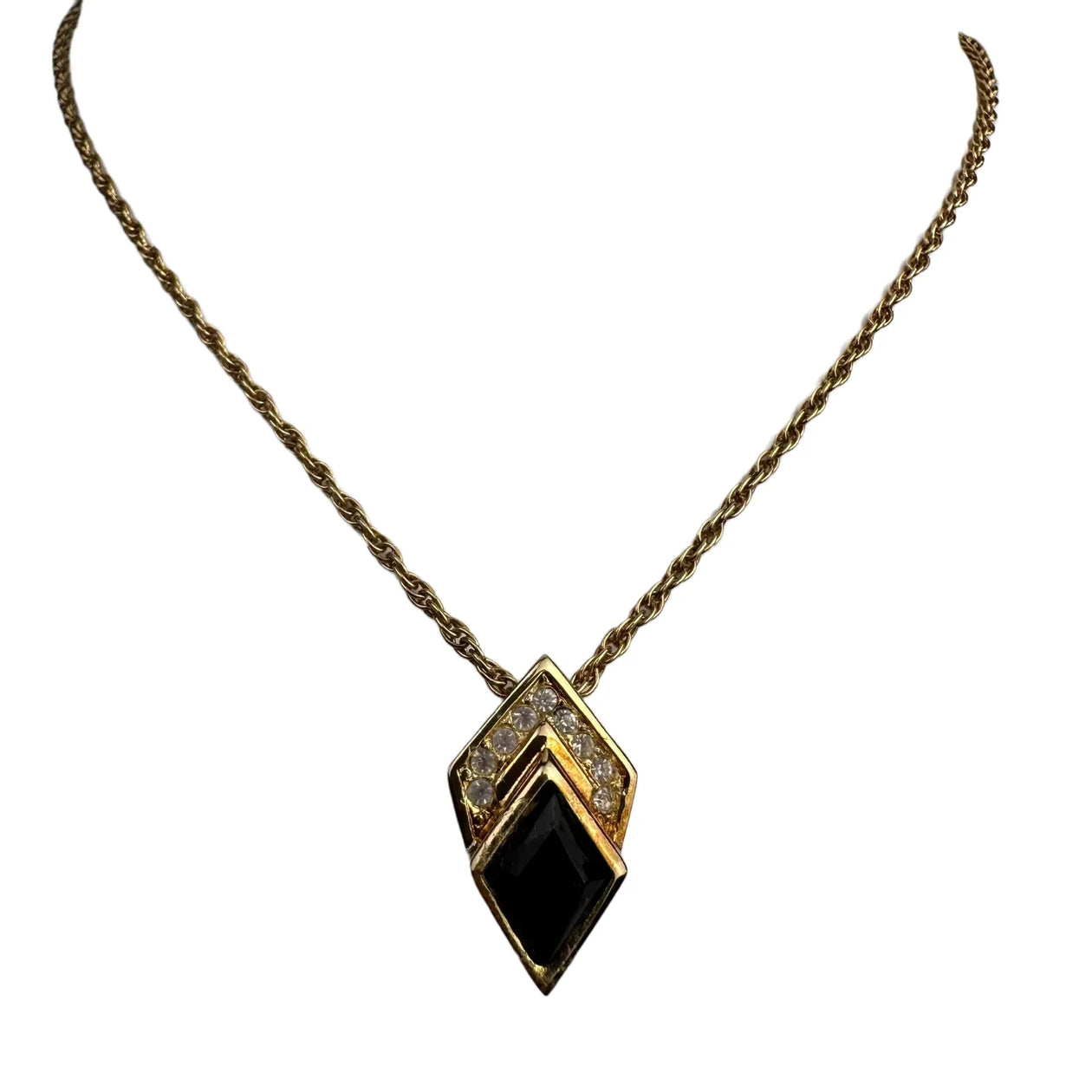 Christian Dior Crystal Enamel Pendant Necklace Lost Designer