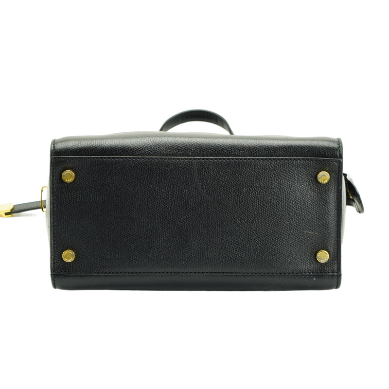 Giorgio Armani Square Leather Bag Black