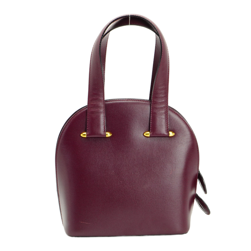 Cartier Leather Rounder Handbag Burgundy