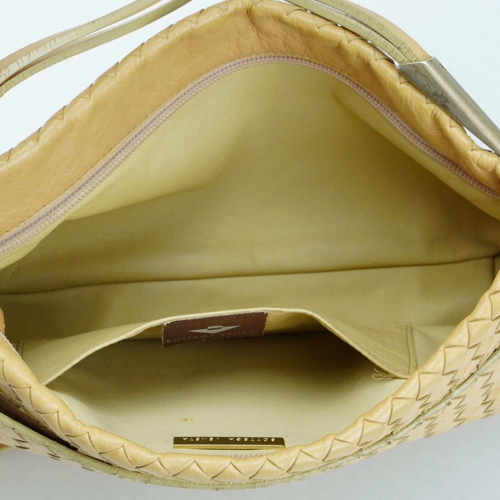 Bottega Veneta Intrecciato Leather Shoulder Bag Beige