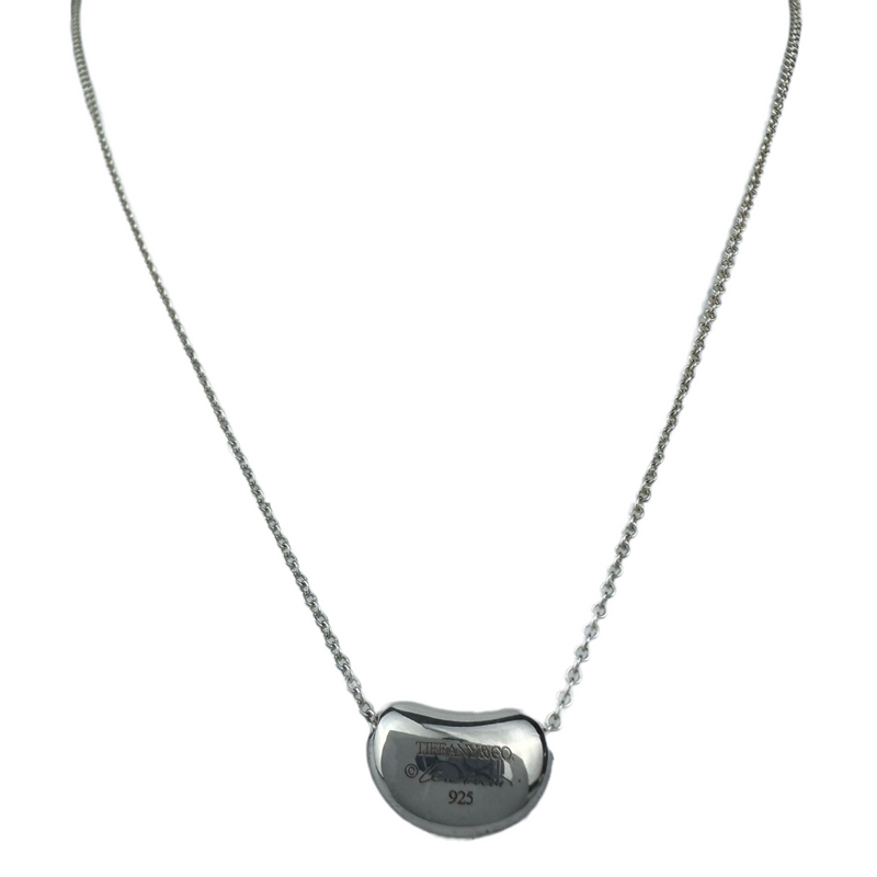 Tiffany & Co Mini Bean Pendant Necklace Sterling Silver