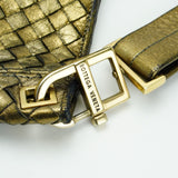 Bottega Veneta Intrecciato Leather Shoulder Bag Gold