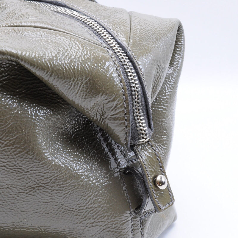 Yves Saint Laurent Easy Patent Leather Boston Bag Olive