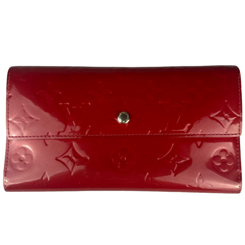 Louis Vuitton Monogram Vernis Porte Tresor International Wallet Red
