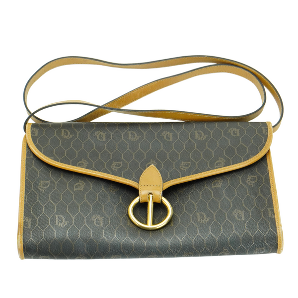 Christian Dior Crossbody x Clutch Bag Honeycomb