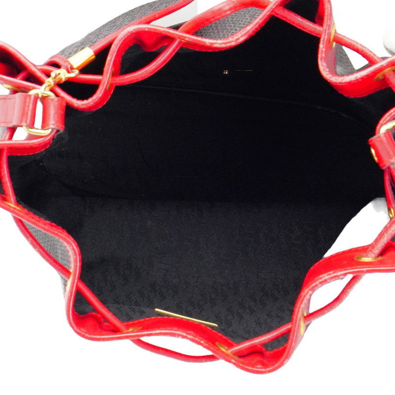 Yves Saint Laurent YSL Noe Canvas Bucket Drawstring Bag Red