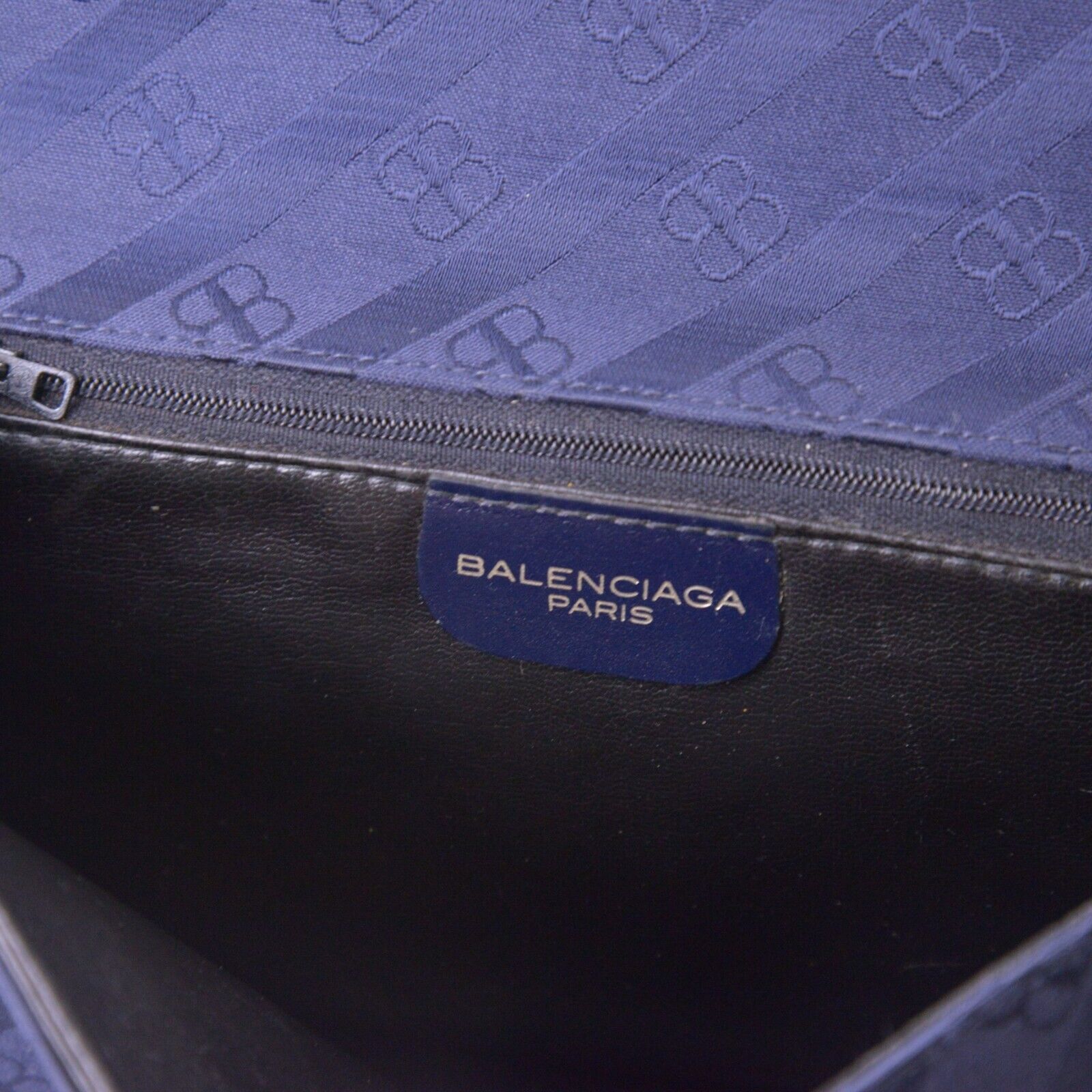 Balenciaga BB Monogram Chain Cloth Crossbody Bag Blue
