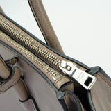 Prada Twin Pocket Tote Glace Calf Leather Bag Taupe