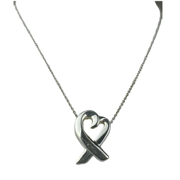 Tiffany Co Paloma Picasso Loving Heart Pendant Necklace Sterling